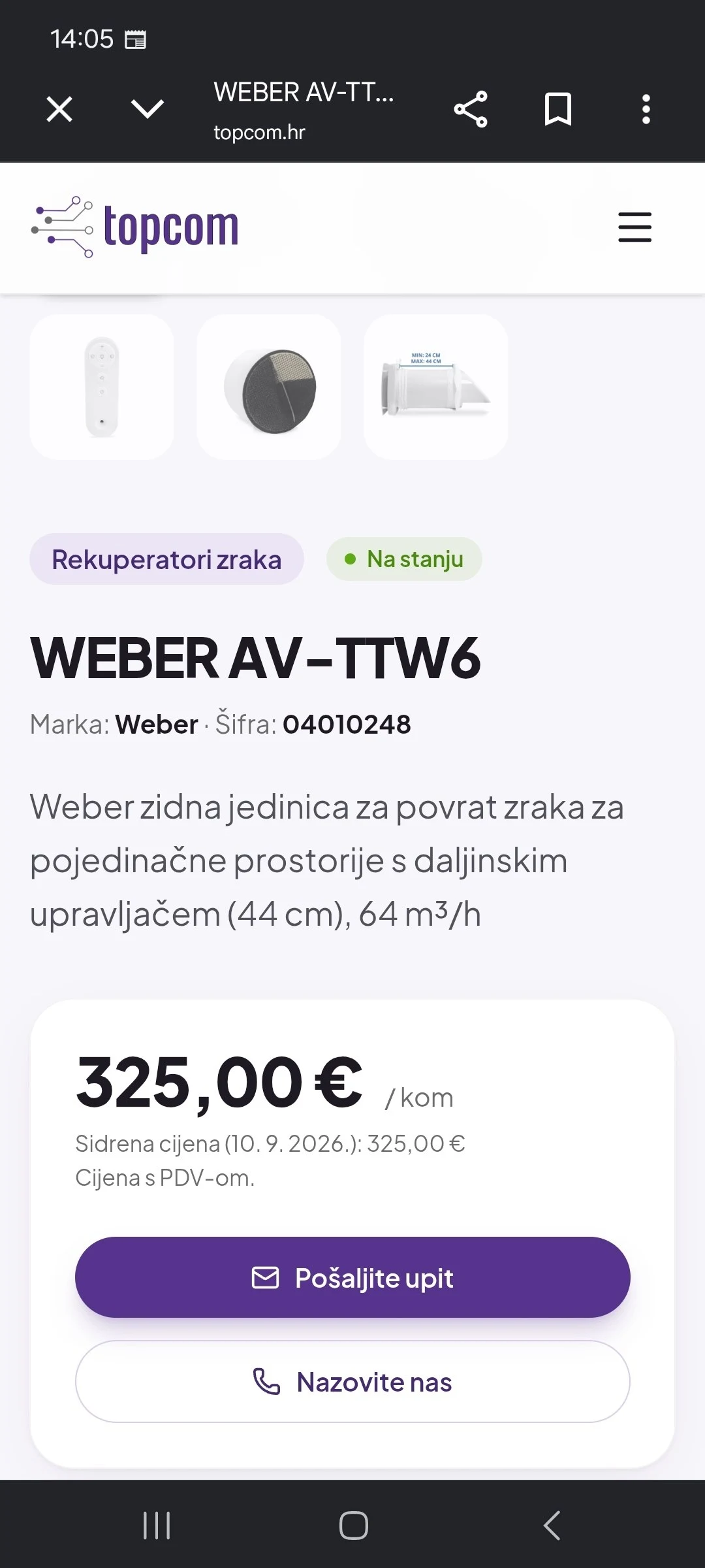 Topcom webshop na mobitelu
